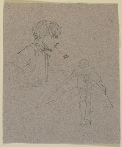 Young man smoking a pipe by James Abbott McNeill Whistler